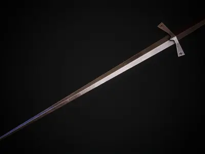 Crusader Sword Low-poly 3D model