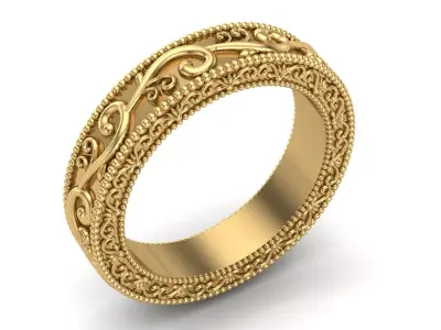Antique dainty ring 3d print model 3D print model