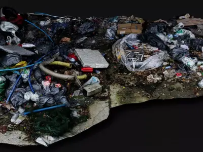 trash corner abandoned warehouse PBR photogrammetry Low-poly 3D model