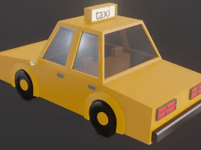 Taxi Car Free low-poly 3D model