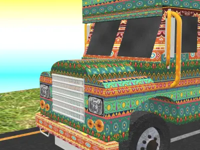 Indian Truck Model 3 Low-poly 3D model