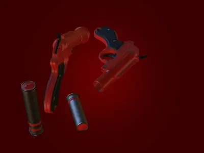 Flare Gun Low-poly 3D model buy