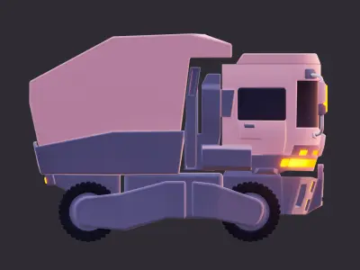 Low Poly Stylized Dump Truck 3D model