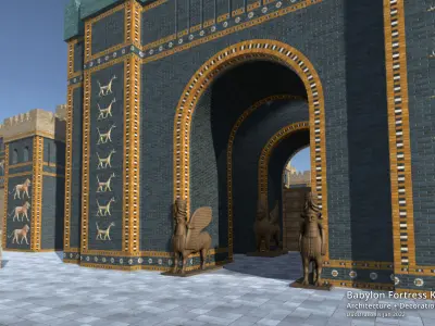 Babylon Fortress Kit B Decoration Low-poly 3D model