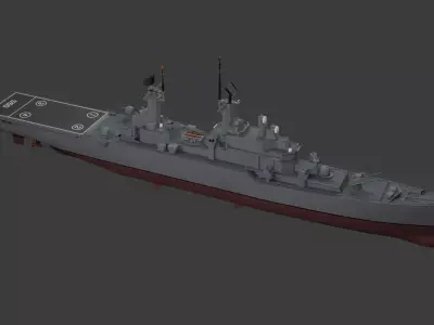 3D Italian Navy Vittorio Veneto class Helicopter Cruiser 3D model