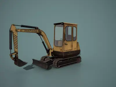 Mini Excavator Low-poly 3D model by baginsky1995 from CGTrader