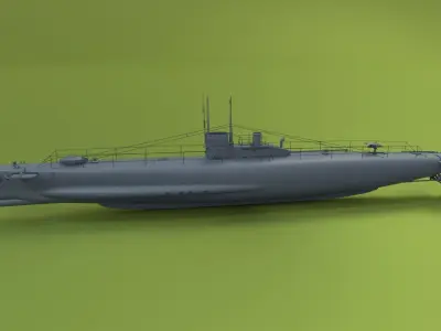 HMS Swordfish Submarine Low-poly 3D model