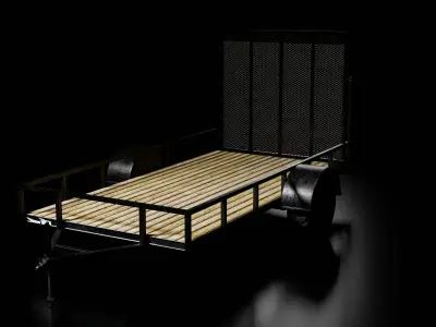 Single Axle Trailer 3D model