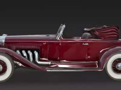 Realistic 30s Vintage Roadster 3d model Low-poly 3D model