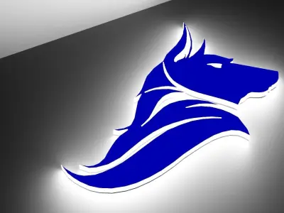 Wolf logo 3D model