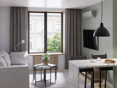 Scandinavian apartment interior 36sqm 3D model