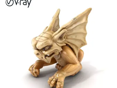Antique Stone Gargoyle Statue model pack Low-poly 3D model