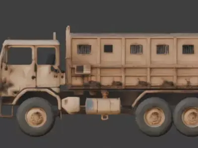 Heavy Military Cargo Truck 3D Model Low-poly 3D model