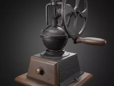 Vintage manual coffee bean grinder 3D model