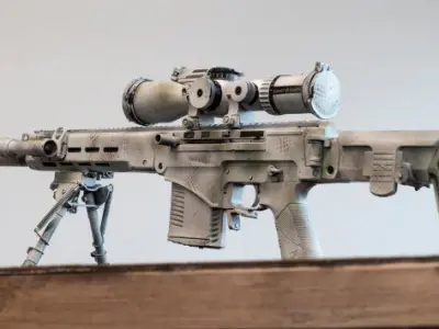Chukavin USSR Military Sniper Low-poly 3D model