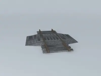 Eco Rail Track Walkover Old Wooden Split Sleepers Free 3D model