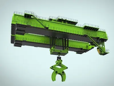 heavy overhead crane 3D model get