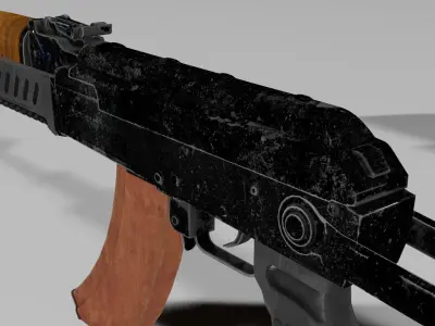 AK-47 Low-poly 3D model rifle - rifle Low-poly 3D model