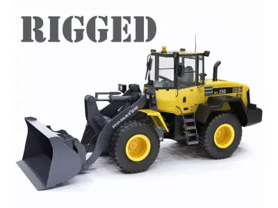 Wheel Loader Komatsu WA250 Rigged 3D model