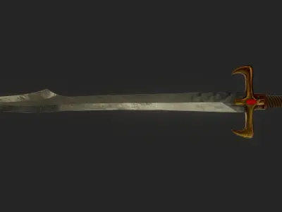 Free turkic fantasy sword Free low-poly 3D model