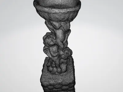 monument12 marble fountain with two figurines 3D model