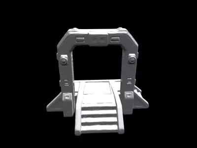 Low Poly Stylized Sci-Fi Industrial Teleporter Low-poly 3D model