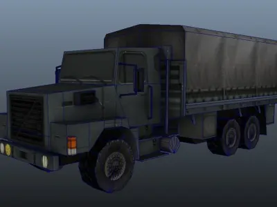 Army Truck Low-poly 3D model