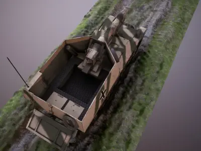 SdKfz 135 Geschutzwagen Lorraine Schlepper Low-poly 3D model