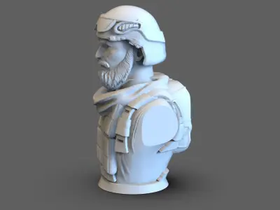 Soldier Bust 3D print model