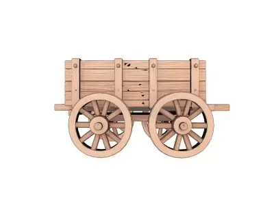 Wooden Cart 3D Printable Model 3D model