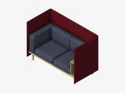 Furniture - Sofa - Contemporary - Flame - Armrest Shelf - Right Low-poly 3D model