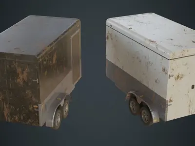 Cargo Trailer 1B Low-poly 3D model