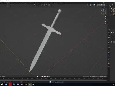 Blender Low-poly 3D Sword Low-poly 3D model