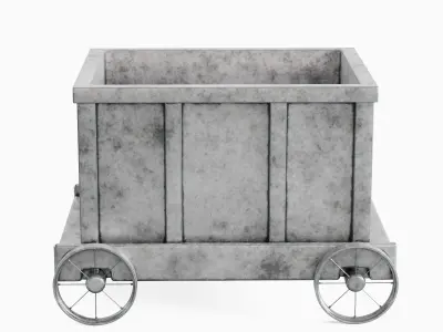 Mining Trolley 02 Low-poly 3D model