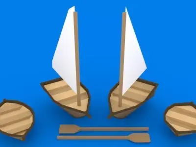 Low Poly Boats Kit Low-poly 3D model