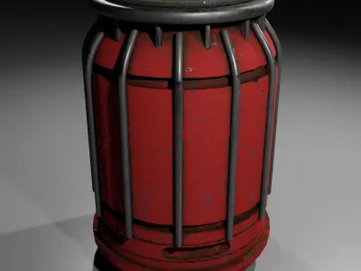 Sci-Fi Rusty Barrel Low-poly 3D model