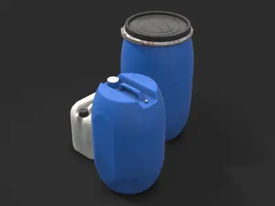 Plastic Containers Set 1 Low-poly 3D model