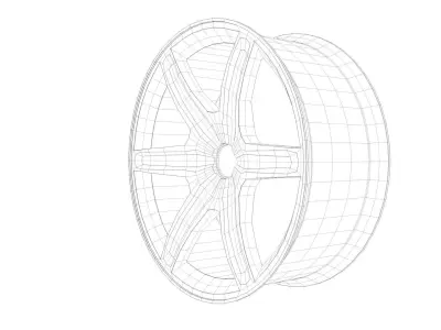 3D wheel with an unusual attachment Free 3D model