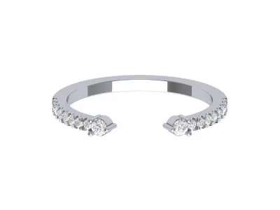 2 Stone Wedding Band 3D print model