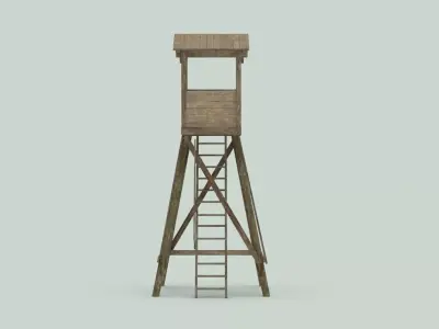  Low Poly Watchtower Game Ready  Low-poly 3D model
