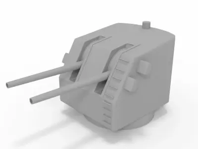 5 Inch US Navy gun 3D Model 3D model