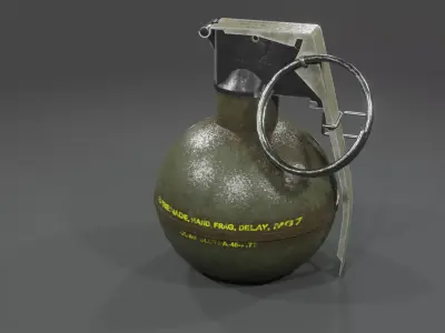 M67 Grenade 3D Model Low Poly Game Ready Low-poly 3D model
