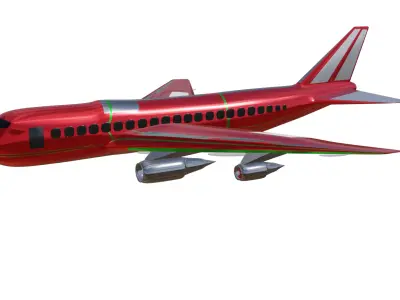 aeroplane airplane flying 3D model