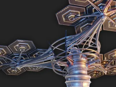 Sci-Fi Solar Installation Free 3D model