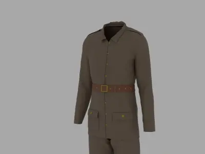 World War II Military Uniform Low-poly 3D model purchase