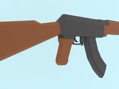 AK47 Assault Rifle Game Ready model Low-poly 3D model