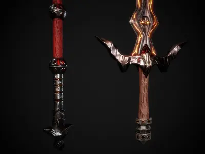 3D Stylized Sword - Stylized Axe GameReady Free low-poly 3D model