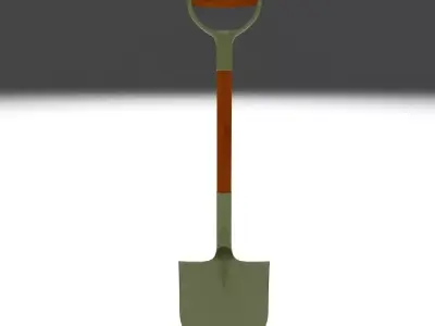 Shovel Low-poly 3D model 11