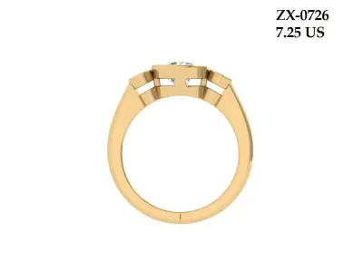 3 Stone Engagement Ring  3D print model