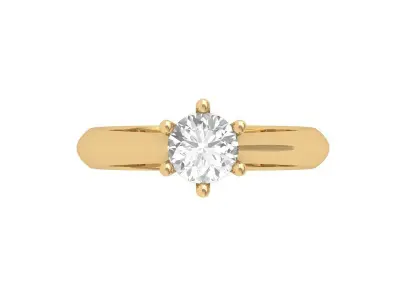 Single Stone Solitaire Ring 3D print model